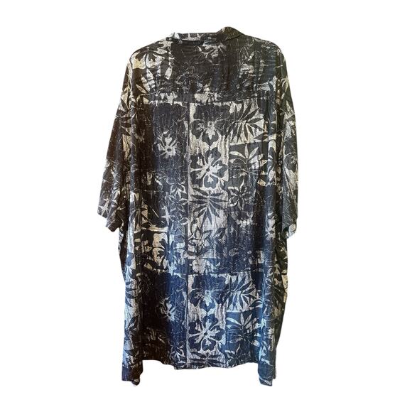 Oak HIll Hawaiian Gray Floral Print Shirt Men's Size 4XLT Big & Tall NWT - Picture 2 of 6